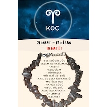Gümüştel El Sanatları Sertifikalı Burç Taşı Koç Burcu Hematit Taşı Bileklik Gri