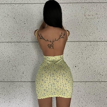 Kadın Sırtı Açık Benekli Seksi Dar Halter Elbiseler Pembe Kadın Sırtı Açık Benekli Seksi Dar Halter Elbiseler Pembe