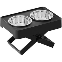 Suntek Yükseltilmiş Köpek Kase Standı Kedi Besleyici Siyah