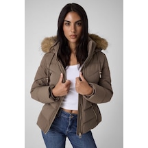 Guess Kısa Kemerli Şişme Kahverengi Kadın Mont W6bl58w4197-a11q