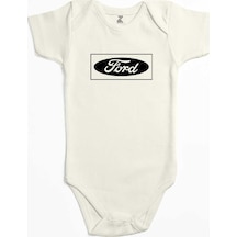 Zepplin Giyim Ford Logo Black Ekru Bebek Body Zıbın