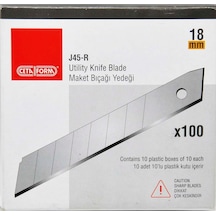 Ceta Form J45-R Maket Bıçak Yedeği 18MM 10'Lu 10 Paket 100 Adet