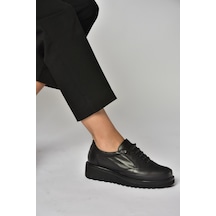Fox Shoes Z555250803 Siyah Hakiki Deri Günlük Kadın Ayakkabı