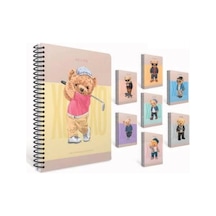 Gıpta Xoxo Spiralli Sert Kapak Defter 17x24 120yp. Kareli Çok Renkli