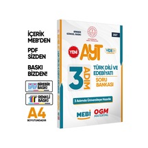 2026 Ayt Mebi-ogm 3 Adım Türk Dili Edebiyatı Soru Bankası A4 Boyut Video Çözüm Baskı Ücreti
