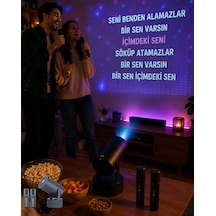Mey İthalat 3ü 1 Arada Karaoke Ve Projeksiyon Sistemi Çift Mikrofon Destekli