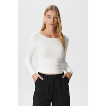 Ritnice Kayık Yaka Need Uzun Kollu Ekru Soft Top / Bluz Ekru