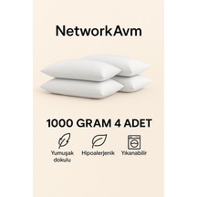 4 Adet Classic Yastık Beyaz 1000 Gram Beyaz