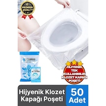 Yeni Seyahat Tipi Taşınabilir Okul Tuvalet Wc Hijyenik Tek Kullanımlık Klozet Kapağı Poşeti 50 Adet Çok Renkli
