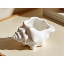 Deniz Kabuğu Tasarım Dekoratif Obje - 3d Baskı Modern Saksı / Takı Tabağı / Organizer