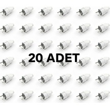 Erkek Fiş 20 Adet Topraklı Yüksek Dayanımlı Beyaz 1