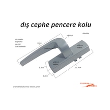 Dış Cephe Pencere Kapı Kolu Kaplama Dışa Açılım Kolu Alüminyum