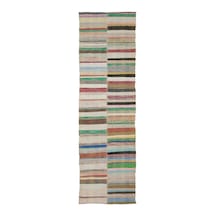El Dokuma Kilim Yazlık Striped 32333 123 X 408 Cm Çok Renkli