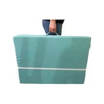 Katlanır Yatak Yer Yatağı Sünger Yatak Tek Kişilik 80x180 Su Yeşili Kırçıllı