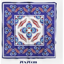 Mavi Girdap Desen 70 70cm Bandana/fular Çok Renkli