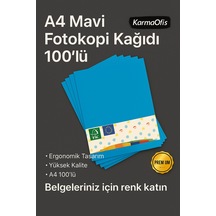 Mavi Renk A4 Fotokopi Kağıdı 100'lü Yüksek Kalite
