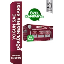 Bioxcin Forte Şampuan Tüm Saç Tipleri Için 3x300ml Yoğun Saç Dökülmesi Şampuanı