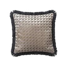 "troya" Püsküllü Kırlent Kılıfı - 45x45 - Füme
