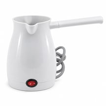 Beyaz Elektrikli Cezve Türk Kahvesi Makinesi Plastik Çift Ağız 0.4lt - 5 Fincan 1000w