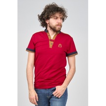 Exc & Handex Yaka Düğmeli T-Shirt 4373235 Kırmızı-Kırmızı