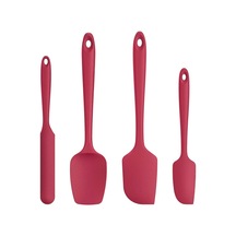 Likeable 600 Derece Fahrenheit Isıya Dayanıklı Silikon Spatula Seti Kırmızı Kırmızı