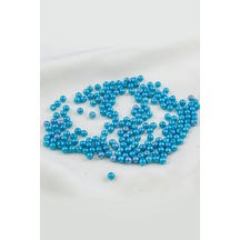4 Mm Koyu Canlı Turkuaz Plastik İnci Boncuk Aksesuar Takı Malzemesi 25 Gr