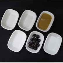 36 Adet 12x9cm Beyaz Melamin Mini Kayık Kahvaltı Tabağı Çerez Lokanta Tabldot Serpme Kahvaltı İdeal Diğer