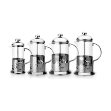 Metal Saplı Borosilikat French Press, Termisil Süzgeçli Demlik, Bitki Çayı, Kahve Ve Ada Çayı İçin İdeal, Dayanıklı Ve Şık Tasarım 800 Ml Açık Bej