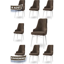 Canisa Neta Serisi, 1.sınıf Babyface Kumaş , Beyaz Gürgen Ayak, 8 Adet Pembe Yemek Odası Sandalye Sandalye Pembe Ayakları Beyaz