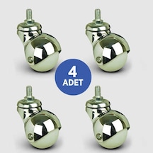 4 Adet Ef05Mkc40. Oynak Civatalı Pvc Kaplı Mobilya Tekerleği.
