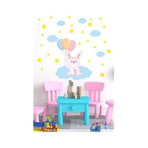 MSticker Sevimli Tavşan Bulutlar Ve Yıldızlar Çocuk Bebek Odası Sticker