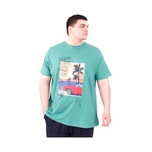 Mode Xl Büyük Beden Erkek Baskılı T-shirt Palm Dream U25026 Çağla Çağla Yeşili
