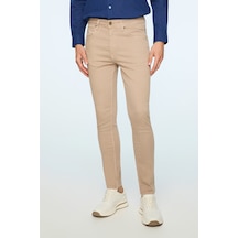 Morven Erkek Bej Denim 5 Cep Slim Fit Jean Kot Pantolon 26ms003032653 Bej