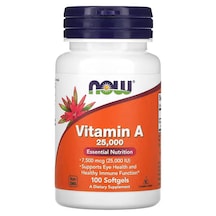Now Foods Vitamin A 25,000 Iu 100 Softgels