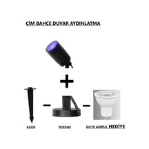 Seka Tech Zita Kazıklı ve Rozanslı Çim Ağaç Duvar Aydınlatma Armatürü Mavi