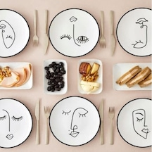 Kerman Home Face Seramik 6 Lı Pasta Tabağı 20 Cm