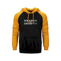 Hearts Of Iron Iv Silver Logo Sarı Renk Reglan Kol Kapşonlu Sweatshirt Sarı