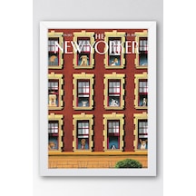 The New Yorker Çerçeveli Tablo August 13 2007 - Pencerelerdeki Köpekler Tablosu