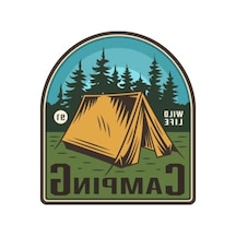 Kamp Çadırı Sticker, Offroad Temalı Ve 10 X 9 Cm Boyut