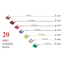 20 Adet Küçük Oto Bıçak Sigorta,yassı Aracınızda Bulunsun Diğer