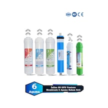 Sumarkt İnline Kapalı Kasa Su Arıtma Cihazı Uyumlu 6 Aşama 80 Gpd Vontron Membranlı Alkalinli Bakım Seti
