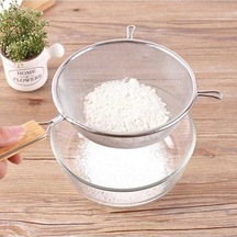 Ulzyvf Uzun Un Süzgeç Saplı Paslanmaz Çelik Örgü Kevgir, İnce Eleme Elek İçin Dayanıklı Çelik Süzgeç Pj Çelik