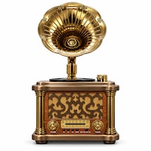 Ultratekno Fx-2503b Büyük Boy Retro Gramofon Tasarımlı Bluetooth Hoparlör Ve 3 Bant Radyo