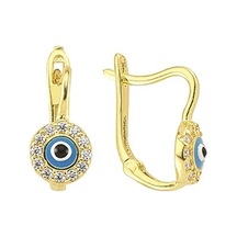 Goldkupe 14 Ayar Taşlı Altın Nazar Boncuğu Çocuk Küpe 1,10 Gr-1117
