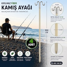 Hedyex Kırılmaz Fiber Kamış Ayağı 102 Cm Çift Başlıklı Olta Tutucu 4 Adet