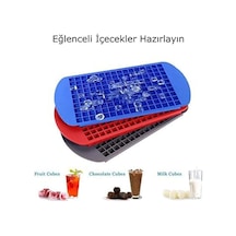 3 Adet - Mini Küp Şekilli , Silikon Buz Kalıbı - 160'lı Mini Buz Kalıbı Silikon Diğer