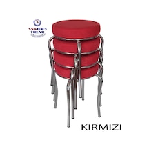 Tabure (Krom Ayaklı) (4 Adet) - Mutfak Balkon Taburesi