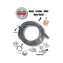 Premium Klozet Lavabo Gider Açıcı 15 Metre 9 Mm Özel Uç Aparatlı Kanal Susta + Eldiven