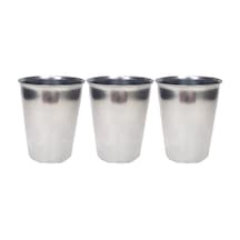 Hubrendy Tedarik 3 Adet Paslanmaz Çelik Krom Bardak 9 X 7,5 X 5,5cm 1
