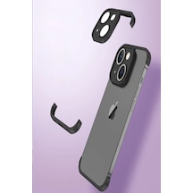 Apple Uyumlu iPhone 14 Plus Kapak 2 Parçalı Alt Üst Kamera Lens Korumalı Sert Silikon Kılıf